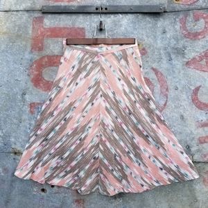 VtG 50s Rose & Greige Ikat Print Skirt Size Small